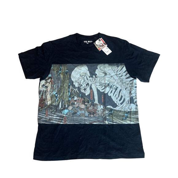 UNIQLO Unisex Ukiyo-e UT Short-Sleeve Graphic T-Shirt Size XXL In Black - Picture 1 of 9